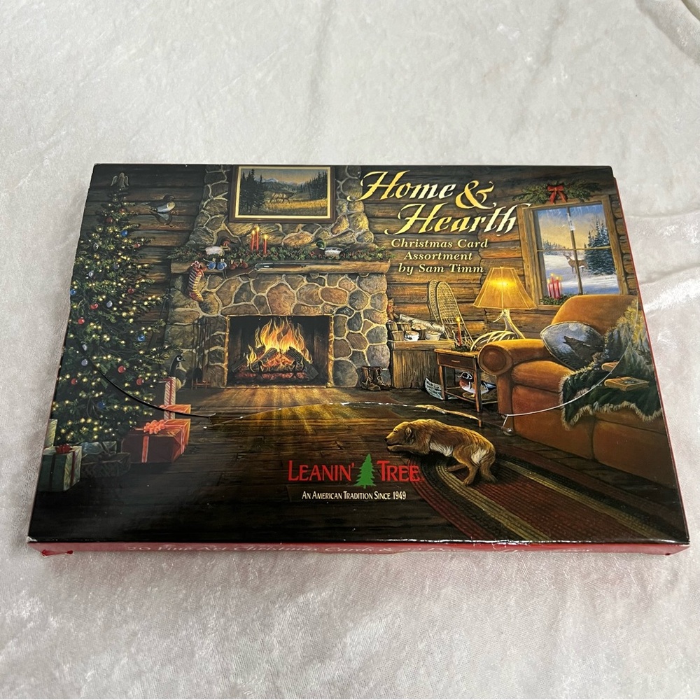 Christmas Folded Cards set of 20 w/envelopes Home & Hearth Leanin’ Tree